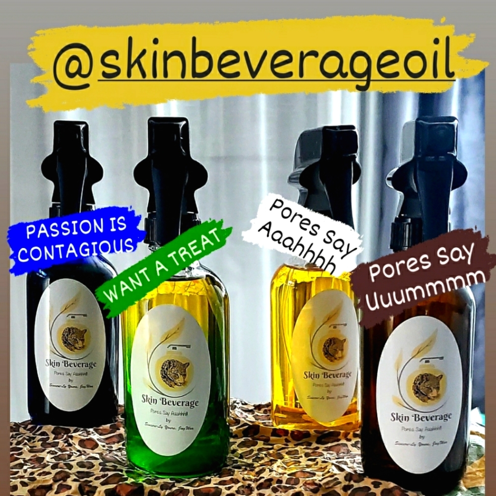 Skin Beverage hair and body oil. 4 scents to choose. 8oz beverages shown in pic.